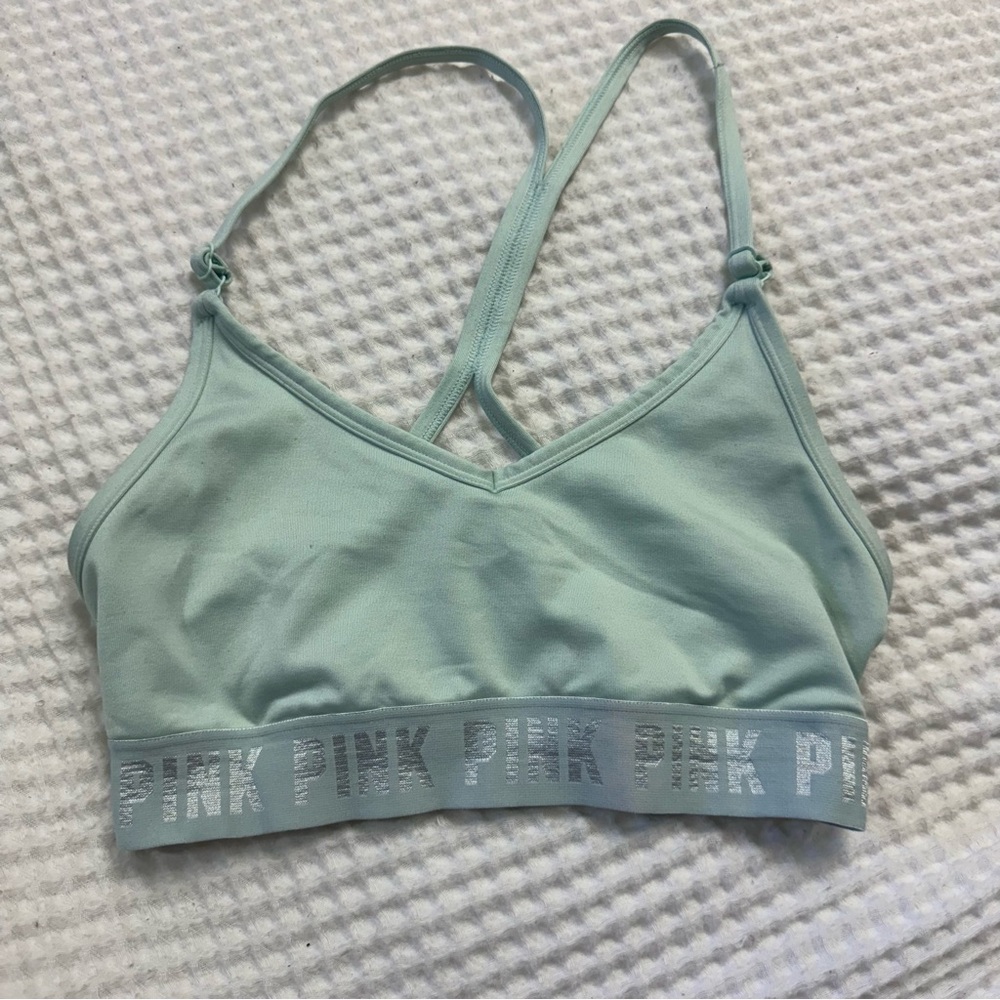 Pink sports bra